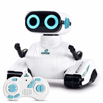 ALLCELE Fernbedienung Roboter Spielzeug für Jungen und Mädchen, RC Elektro Spielzeug mit Fernbedienung Griff, LED-Augen und flexiblen Arme, Ideale Weihnachten Geburtstag Geschenke für Kinder 6+ (Weiß) - 1