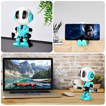 FUTU SMART Wiederaufladbares Mini Roboter Spielzeug für Jungen Mädchen ab 3, 4, 5, 6 Jahre, pädagogischer interaktiver sprechender Spielzeug Roboter, Kinder Geburtstags Geschenk (Blau) - 5