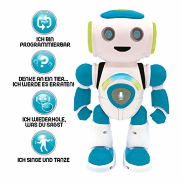 Powerman Jr. Intelligenter Roboter für Kinder der Gedanken liest - Spielzeug für Kinder-Tanzt Musiziert Tier-Quiz STEM Programmierbar Fernbedienung Roboter - Grün/blau-ROB20DE - 3