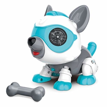 STEM Roboter Hund Spielzeug Tier mit Knochen, Pädagogische und Interaktives Spielzeug für 3 Jahre Mädchen und Jungen, Intelligente Maschine Welpe mit Kinder Intelligenz, Touch- und Sprachsteuerung - 1