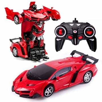 Transformers Toys 2 in 1 Fernbedienung Transformator Auto RC Auto für Kinder Deformation Roboter Auto Spielzeug für Jungen Alter 3-12 Transformator RC Fahrzeug Spielzeug - 1