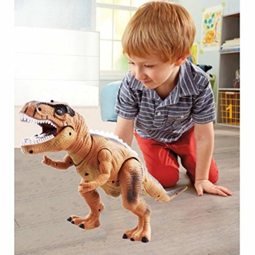 WISHTIME Fernbedienung Dinosaurier ElectricToy Kinder RC Tierspielzeug LED Leuchten Dinosaurier Gehen und Brüllen Realistische T-Rex Roboter Spielzeug Für Kleinkinder Jungen Mädchen - 4